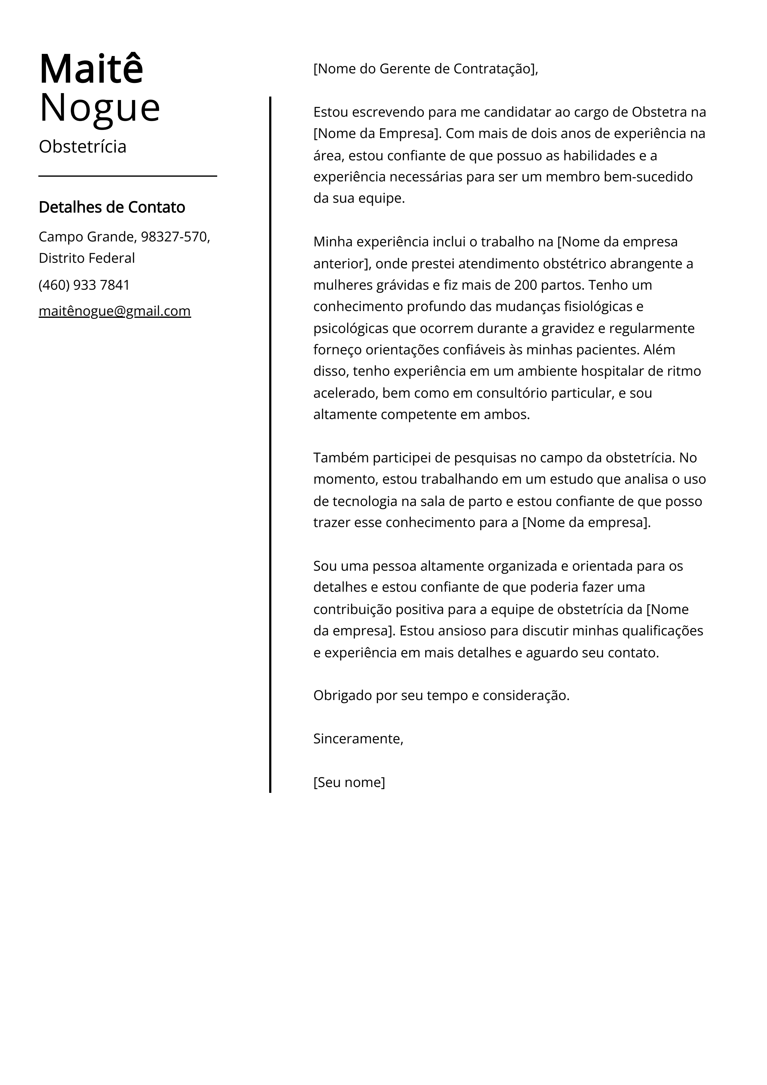 como fazer uma carta de apresentação para estágio