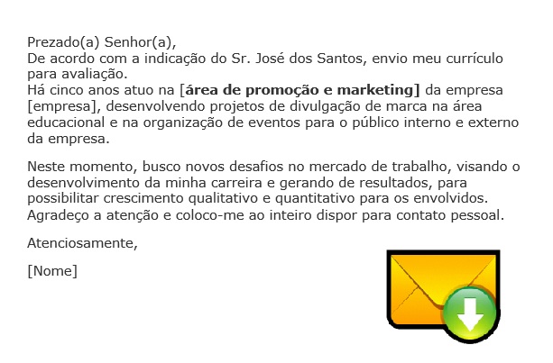 carta de apresentação para primeiro emprego