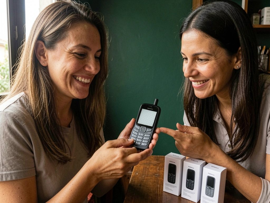 Cliente sorridente recebendo produto de consultora que sugere upgrade